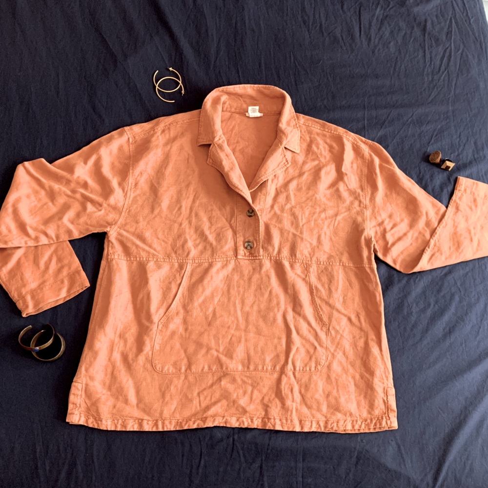 Nicole Miller Washed Coral Pullover Tunic